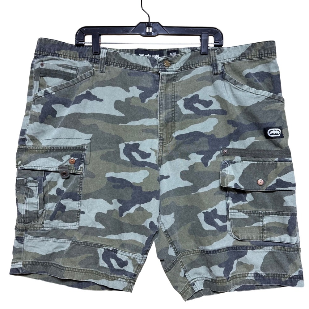 Ecko Unltd Mens Camo Cargo Shorts Green Camouflage Relaxed Fit Cotton 0620